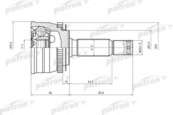 PATRON PCV1545 Шарнирный комплект, приводной вал