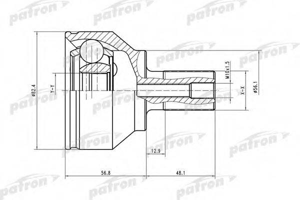 PATRON PCV1563 Шарнирный комплект, приводной вал