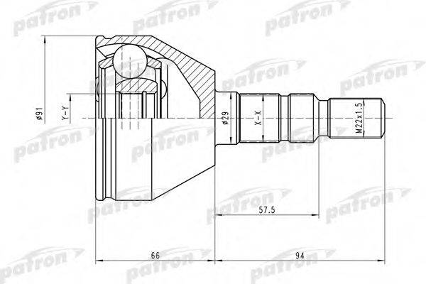 PATRON PCV1613 Шарнирный комплект, приводной вал
