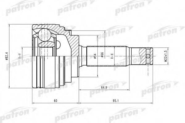PATRON PCV2023 Шарнирный комплект, приводной вал