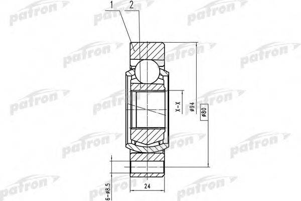 PATRON PCV2225 Шарнирный комплект, приводной вал