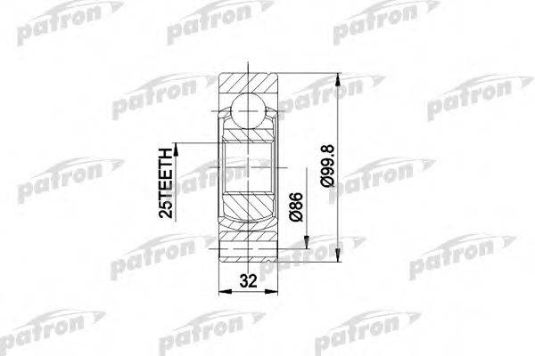 Шарнирный комплект, приводной вал PATRON PCV3002