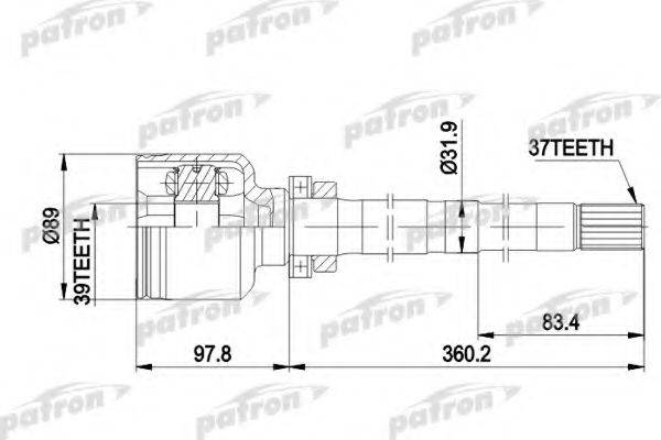 Шарнирный комплект, приводной вал PATRON PCV3013