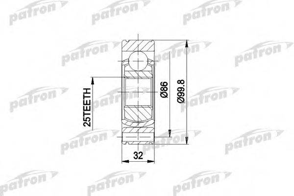 PATRON PCV3020 Шарнирный комплект, приводной вал