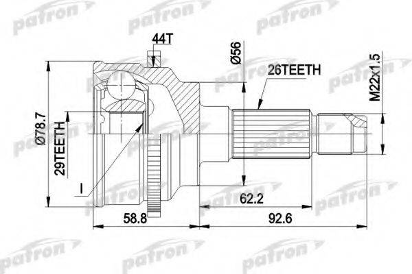 PATRON PCV3029 Шарнирный комплект, приводной вал