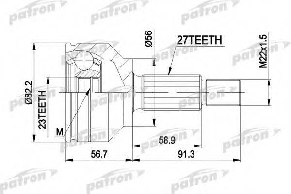 PATRON PCV3610 Шарнирный комплект, приводной вал