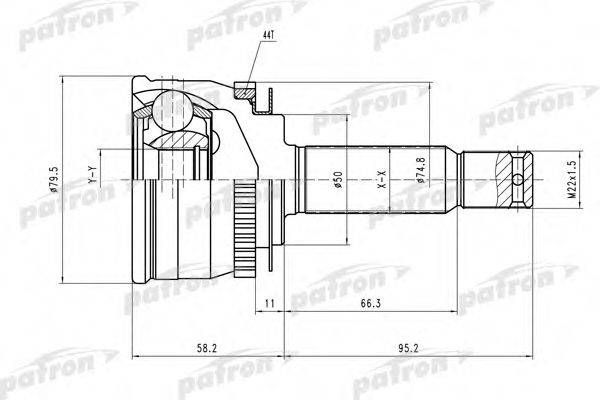 PATRON PCV3902 Шарнирный комплект, приводной вал