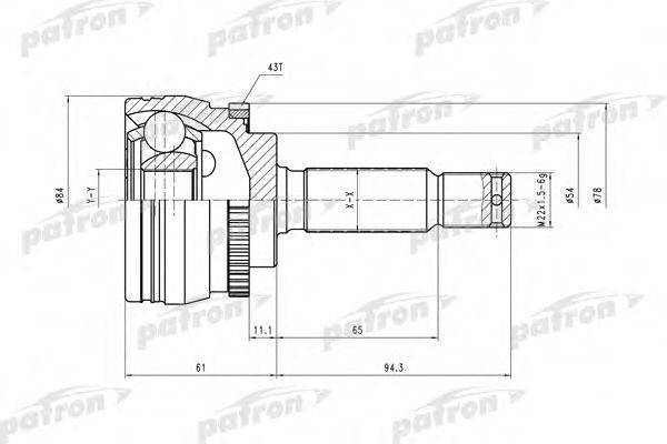 PATRON PCV4324 Шарнирный комплект, приводной вал