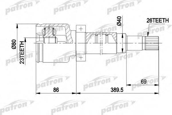 PATRON PCV5011 Шарнирный комплект, приводной вал