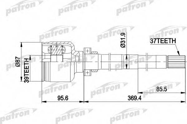 PATRON PCV5016 Шарнирный комплект, приводной вал