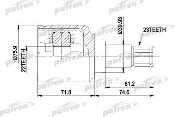 PATRON PCV5026 Шарнирный комплект, приводной вал