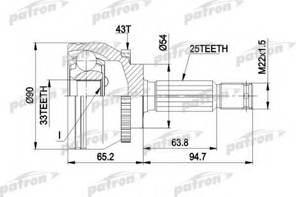 PATRON PCV5052 Шарнирный комплект, приводной вал