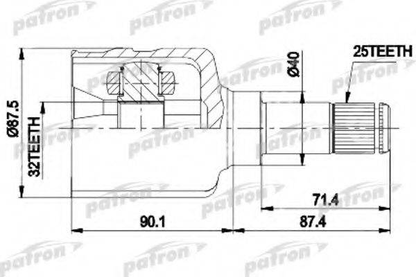 PATRON PCV9536 Шарнирный комплект, приводной вал
