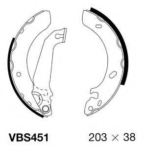 MOTAQUIP VBS451 Комплект тормозных колодок