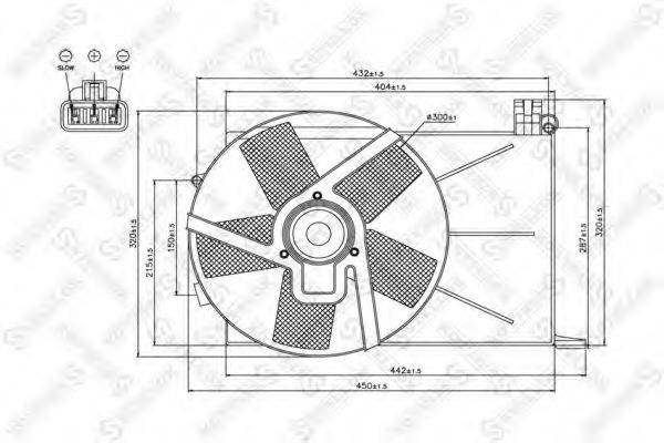 Вентилятор, охлаждение двигателя STELLOX 29-99052-SX