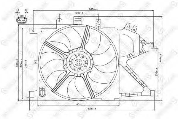 Вентилятор, охлаждение двигателя STELLOX 29-99099-SX