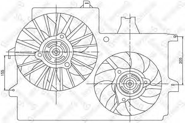 Вентилятор, охлаждение двигателя STELLOX 29-99101-SX