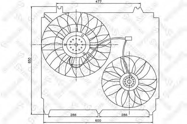 Вентилятор, охлаждение двигателя STELLOX 29-99158-SX