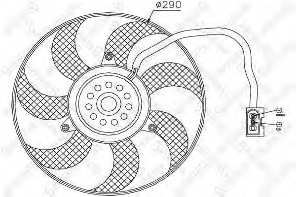 Вентилятор, охлаждение двигателя STELLOX 29-99262-SX