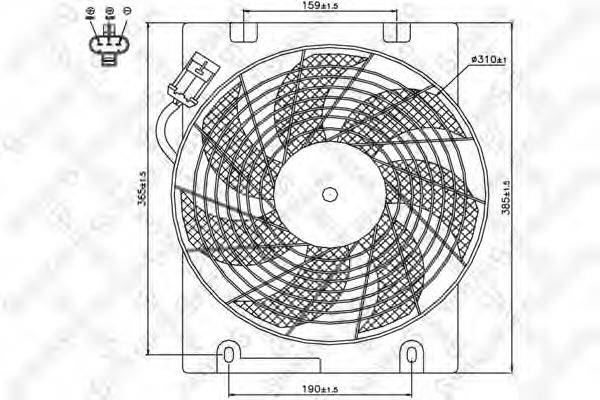 Вентилятор, охлаждение двигателя STELLOX 29-99266-SX