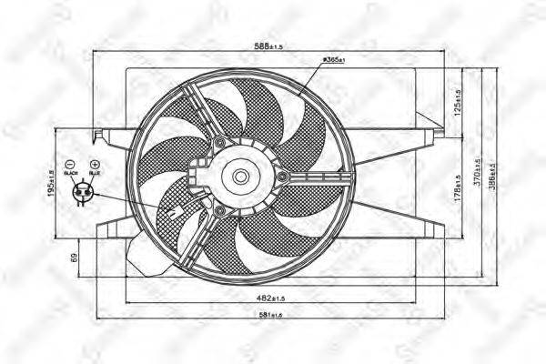Вентилятор, охлаждение двигателя STELLOX 29-99318-SX