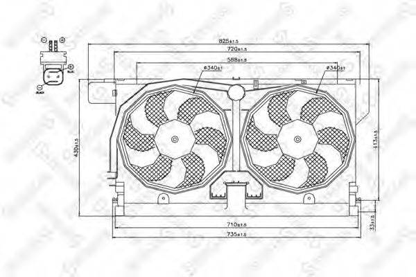 Вентилятор, охлаждение двигателя STELLOX 29-99345-SX