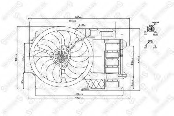Вентилятор, охлаждение двигателя STELLOX 29-99358-SX
