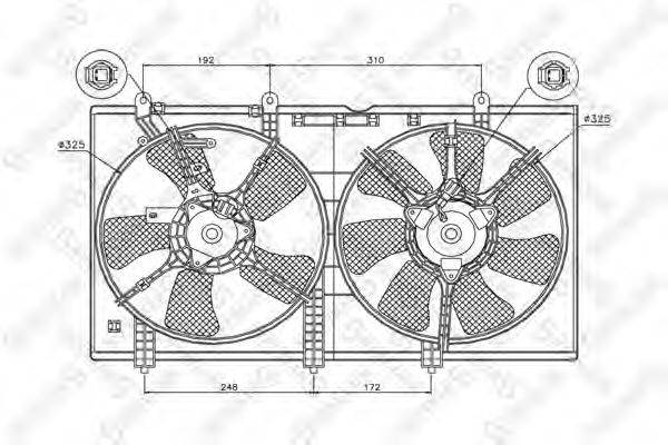 Вентилятор, охлаждение двигателя STELLOX 29-99381-SX