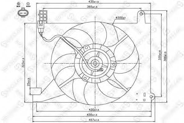 Вентилятор, охлаждение двигателя STELLOX 29-99443-SX