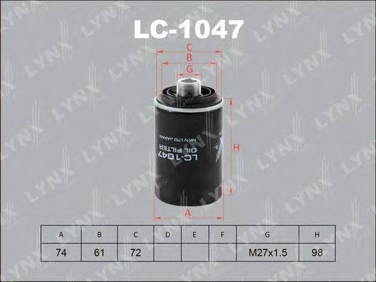 LYNXAUTO LC1047 Масляный фильтр