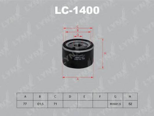 LYNXAUTO LC1400 Масляный фильтр