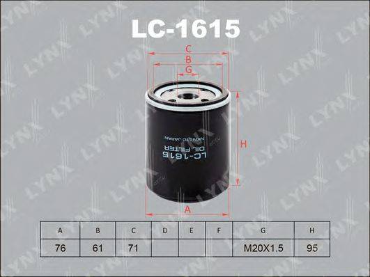 LYNXAUTO LC1615 Масляный фильтр