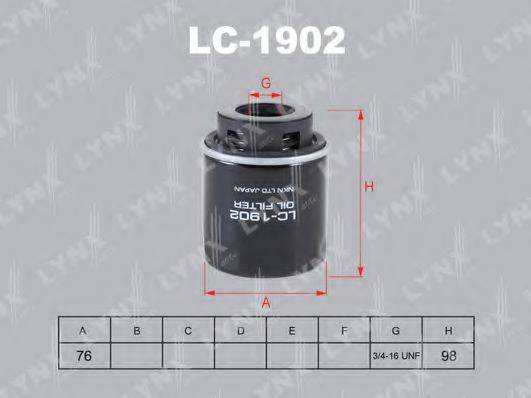 LYNXAUTO LC1902 Масляный фильтр