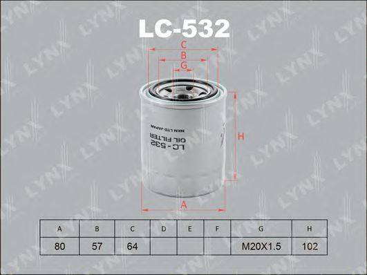 LYNXAUTO LC532 Масляный фильтр