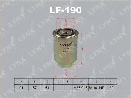 LYNXAUTO LF190 Топливный фильтр