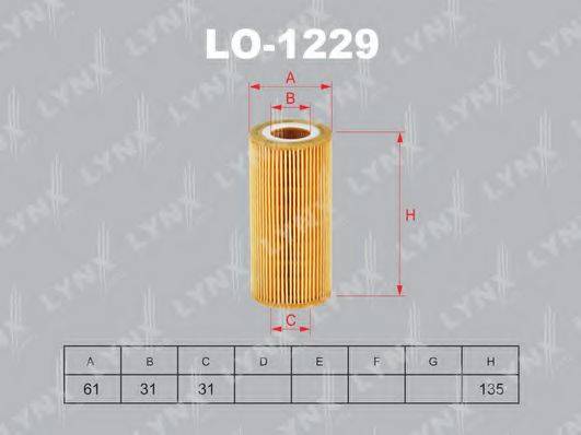 LYNXAUTO LO1229 Масляный фильтр