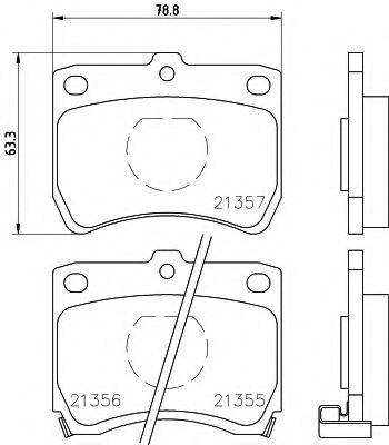 Комплект тормозных колодок, дисковый тормоз HELLA PAGID 8DB 355 005-741