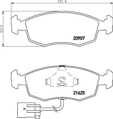 Комплект тормозных колодок, дисковый тормоз HELLA PAGID 8DB 355 007-741
