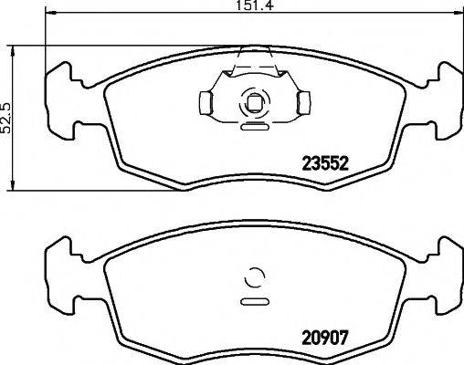 Комплект тормозных колодок, дисковый тормоз HELLA PAGID 8DB 355 009-131