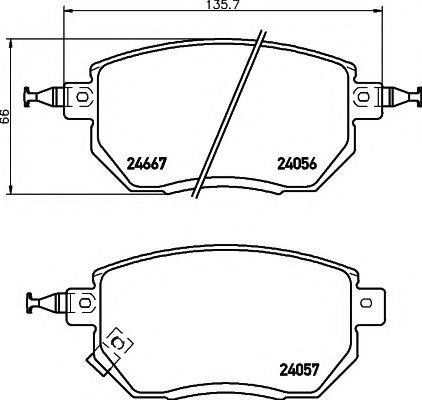 Комплект тормозных колодок, дисковый тормоз HELLA PAGID 8DB 355 011-101