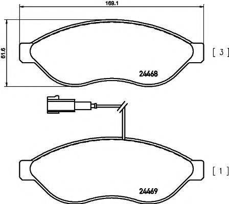 Комплект тормозных колодок, дисковый тормоз HELLA PAGID 8DB 355 012-931