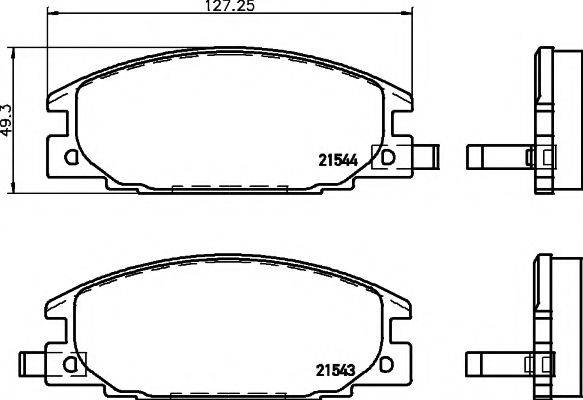 Комплект тормозных колодок, дисковый тормоз HELLA PAGID 8DB 355 016-341