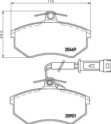 Комплект тормозных колодок, дисковый тормоз HELLA PAGID 8DB 355 017-651