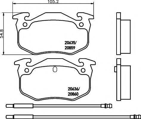 Комплект тормозных колодок, дисковый тормоз HELLA PAGID 8DB 355 018-921