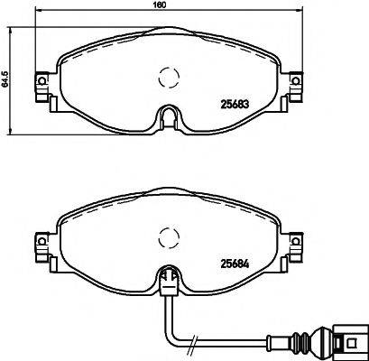 HELLA PAGID 8DB355020191 Комплект тормозных колодок, дисковый тормоз