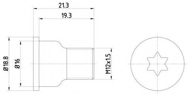 Болт, диск тормозного механизма HELLA PAGID 8DZ 355 209-051