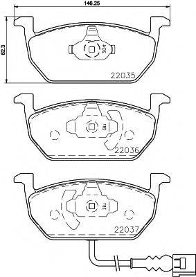 Комплект тормозных колодок, дисковый тормоз HELLA PAGID 8DB 355 021-951