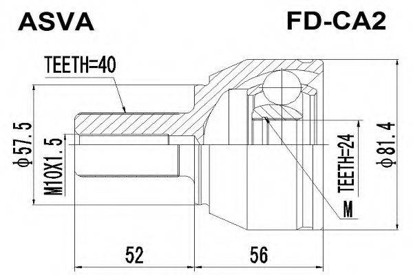 ASVA FDCA2 Шарнирный комплект, приводной вал