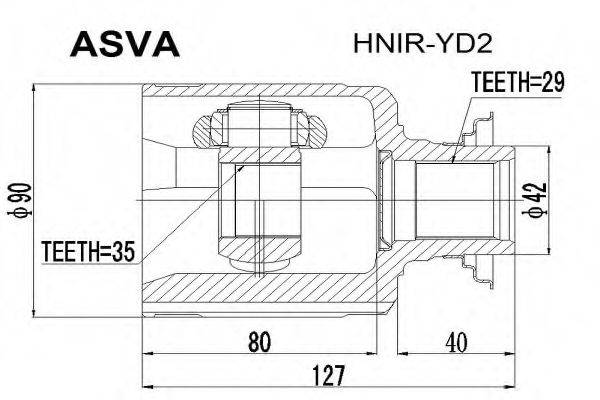 Шарнирный комплект, приводной вал ASVA HNIR-YD2