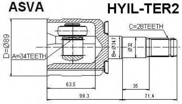 Шарнирный комплект, приводной вал ASVA HYIL-TER